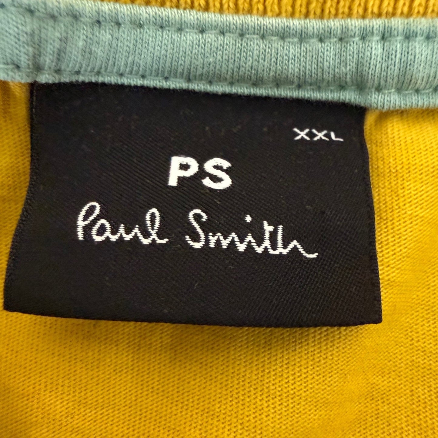 Paul Smith Polo Shirt Men XXL Yellow Short Sleeve Casual Designer Fashion Preppy