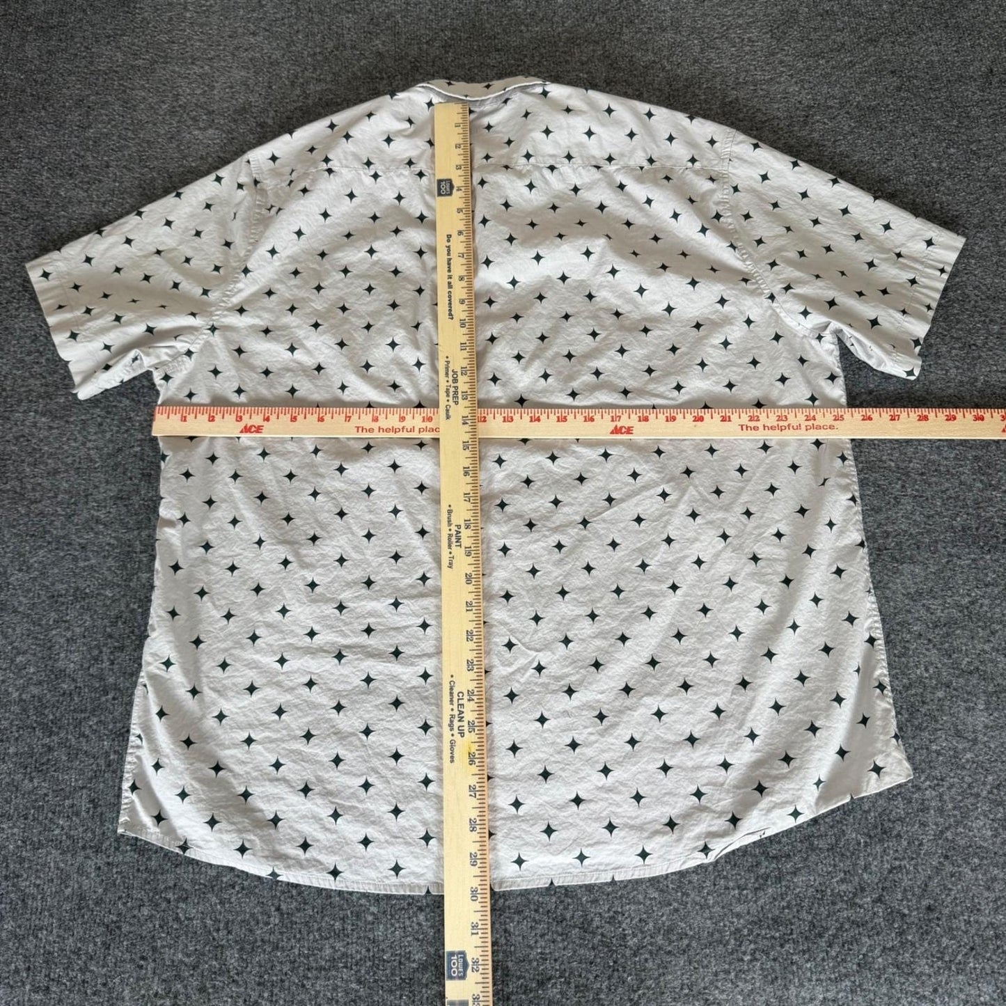 Bearbottom Shirt Mens 2XL Geometric Short Sleeve Button Up Casual Cotton Top
