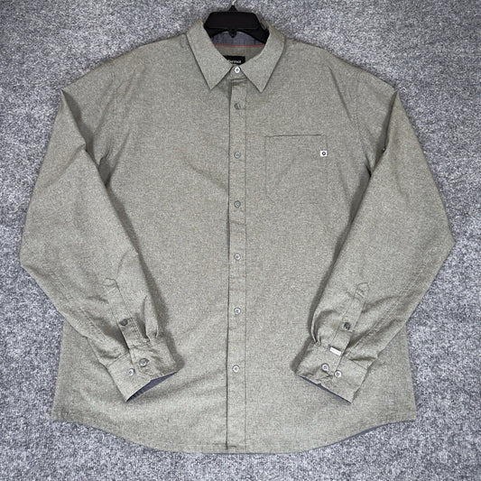 Marmot Shirt Mens XL Gray Button Up Lightweight Long Sleeve Outdoor Hiking Adult