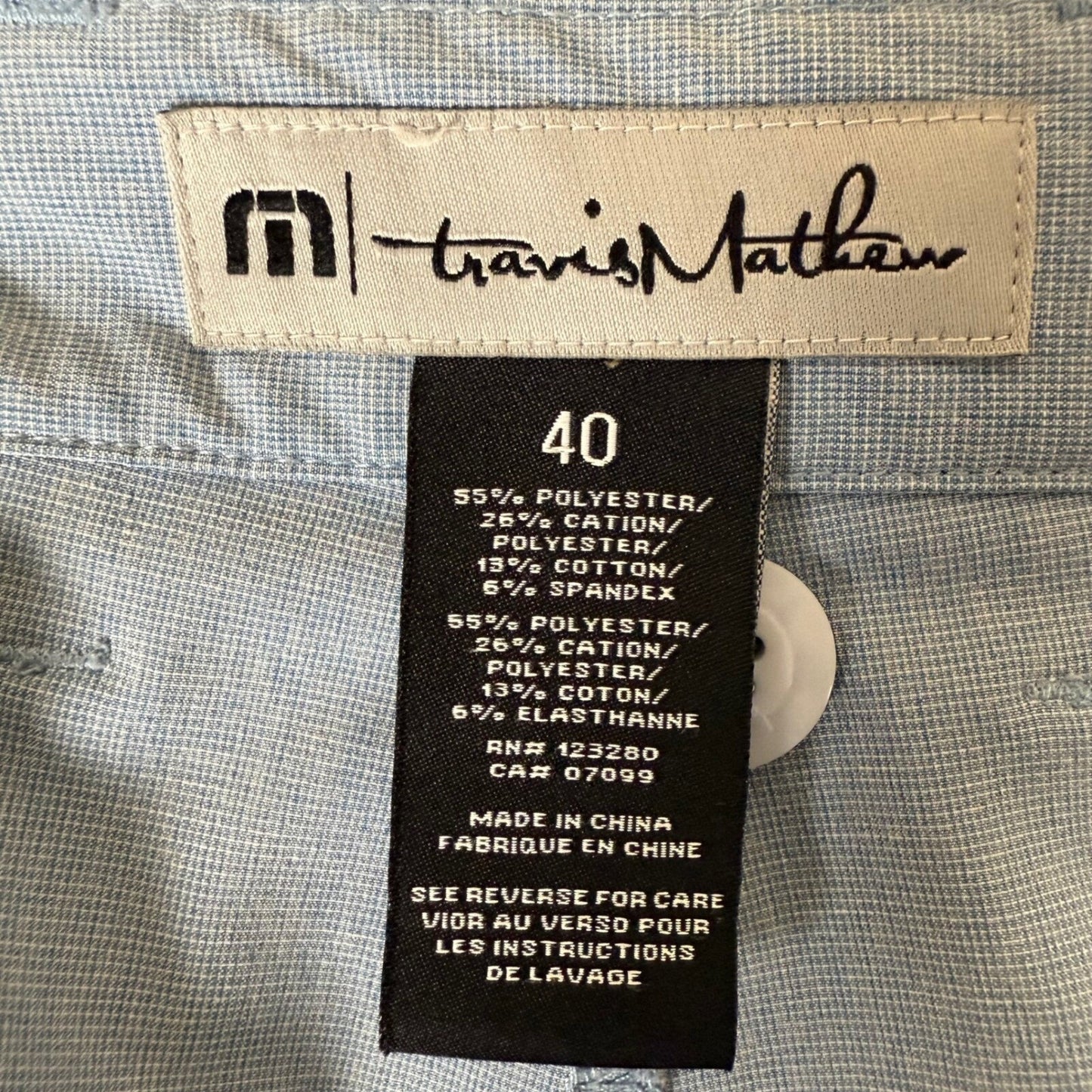 Travis Mathew Golf Shorts Lightweight Athletic Men's Light Blue 40 (41)