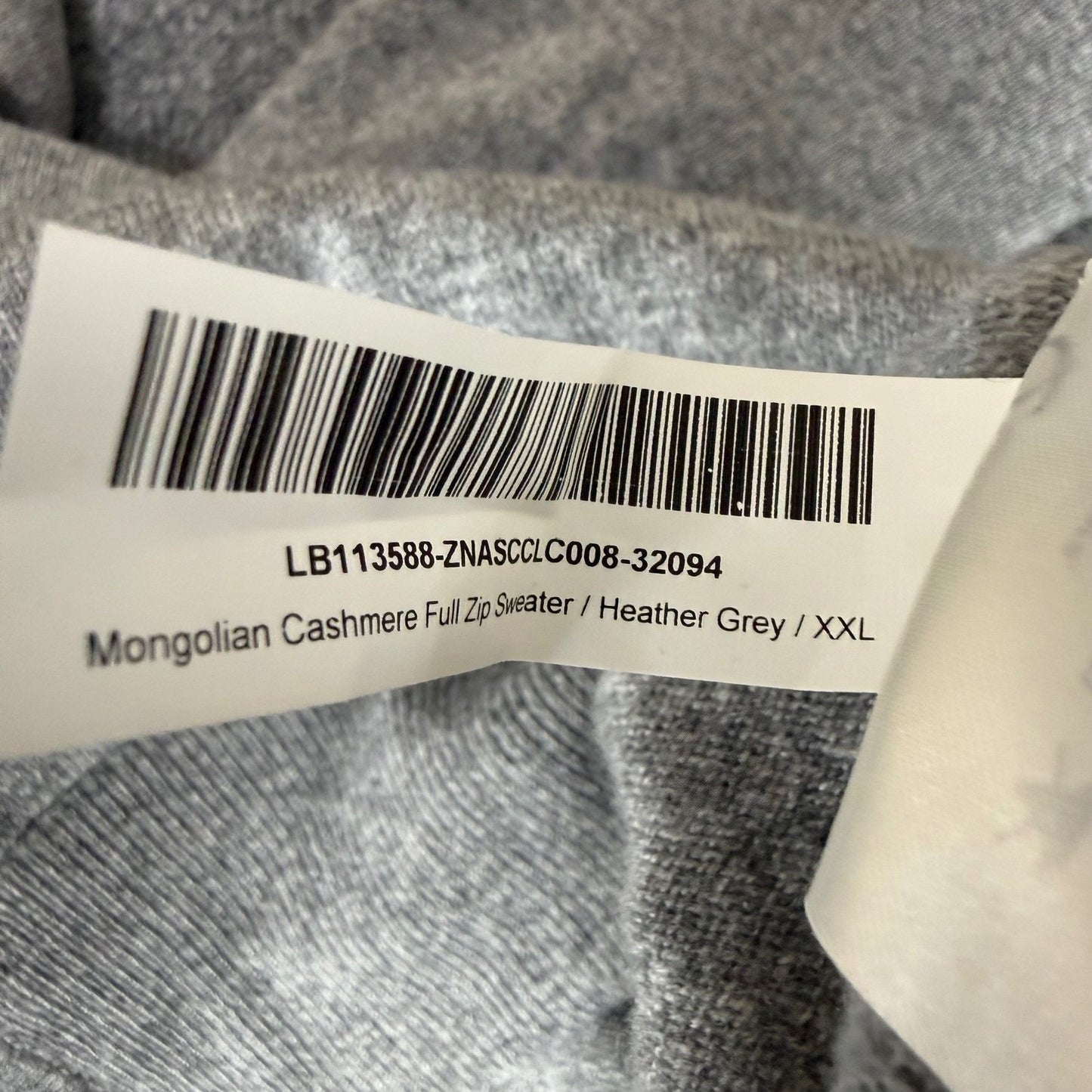 Quince Mens 100% Mongolian Cashmere Full Zip Sweater Heather Grey XXL NWT