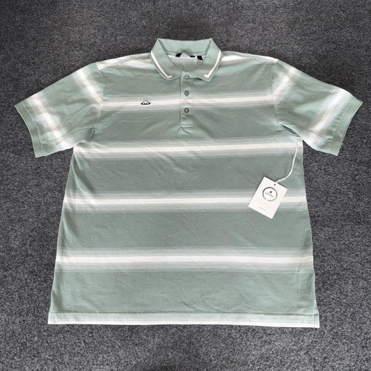 Radmor Baty Ombre Mens XL Golf Polo Shirt Sage Striped Pima Cotton Short Sleeve