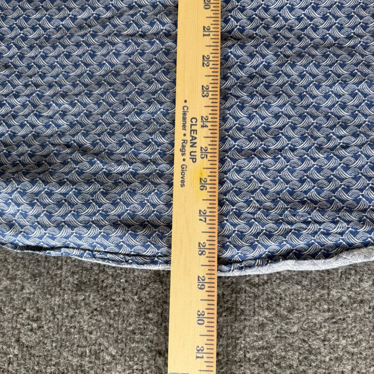 UNTUCKIT Linen Shirt Mens XL Blue Geometric Slim Short Sleeve Button Up Casual