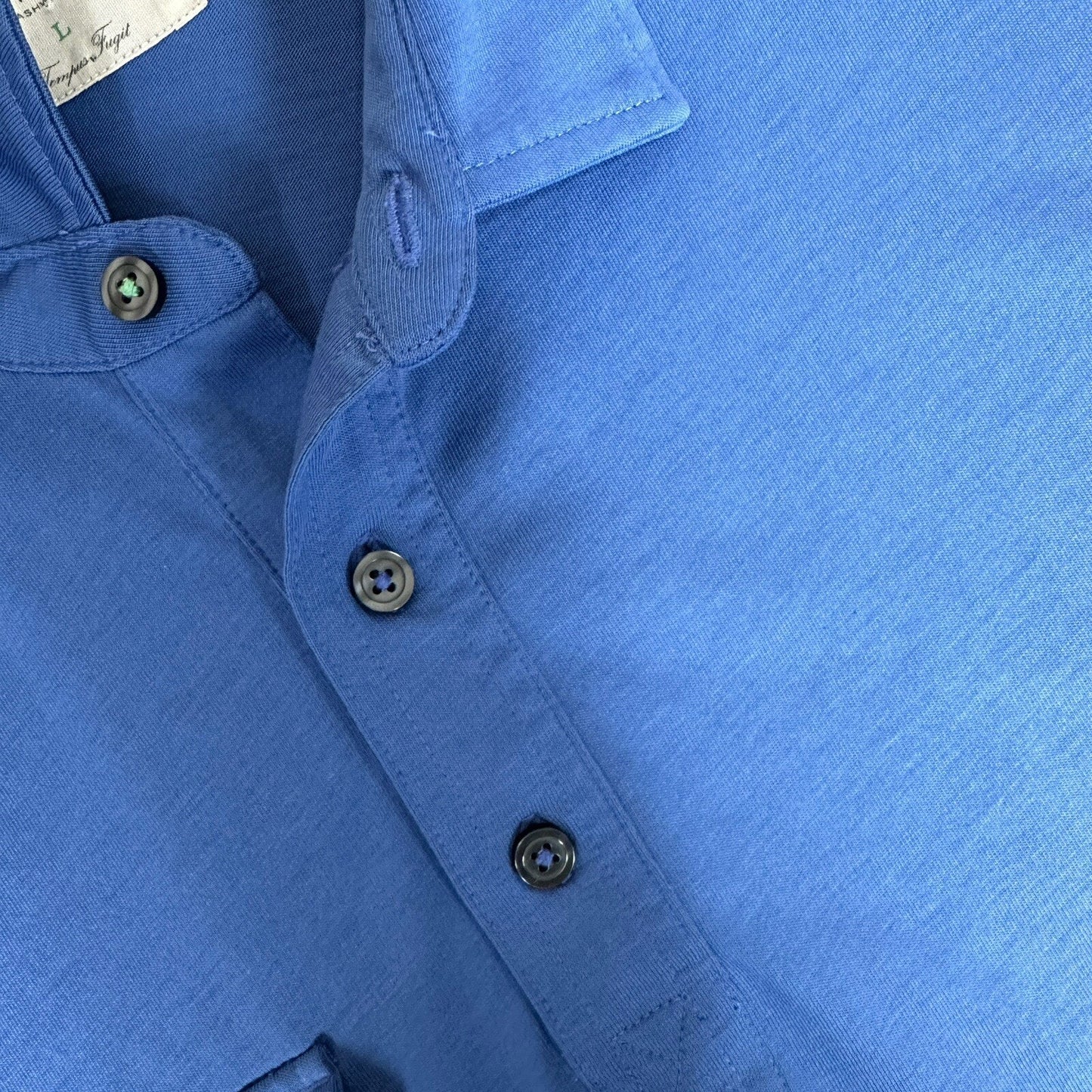 Linksoul Golf Polo Shirt Mens Large Blue Short Sleeve Luxury Soft Cotton Casual