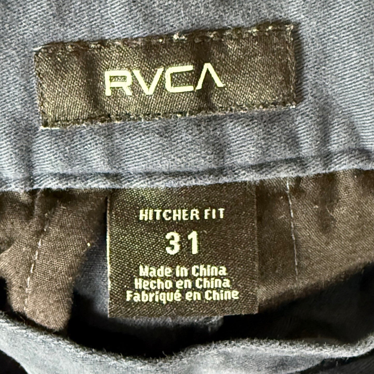 RVCA Hitched Fit Chino Pants Mens 31x25 Navy Blue Skate Casual Stretch
