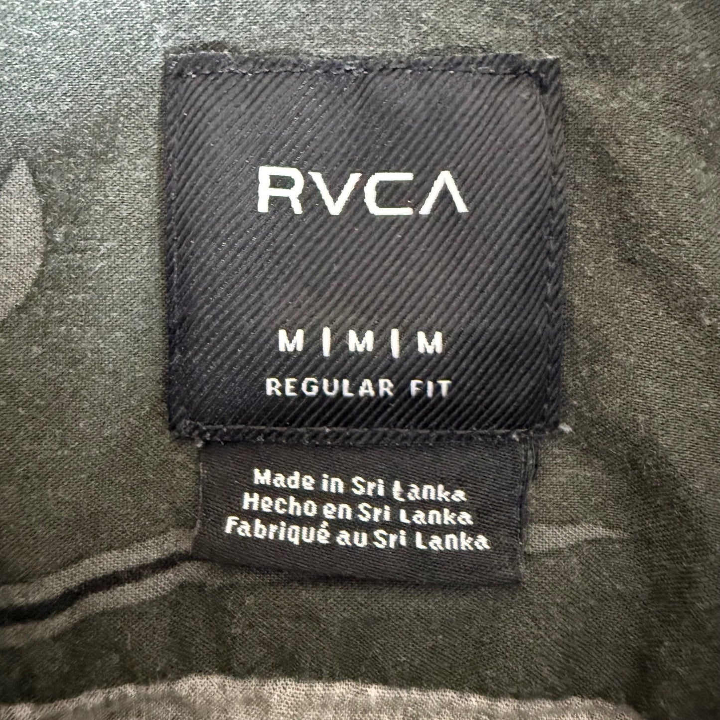 RVCA Mens M Olive Floral Short Sleeve Button Up Shirt Skate Surf Beach Tropical