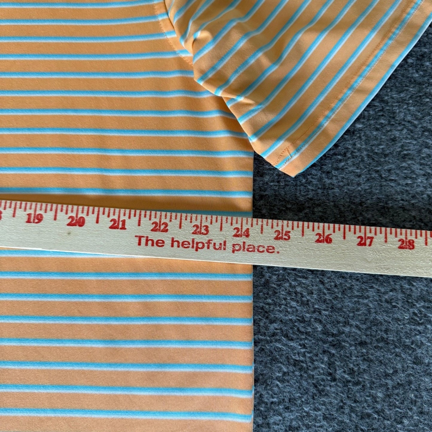 Southern Tide Polo Shirt Men XL Orange Striped Tide To Trail Casual Golf Stretch