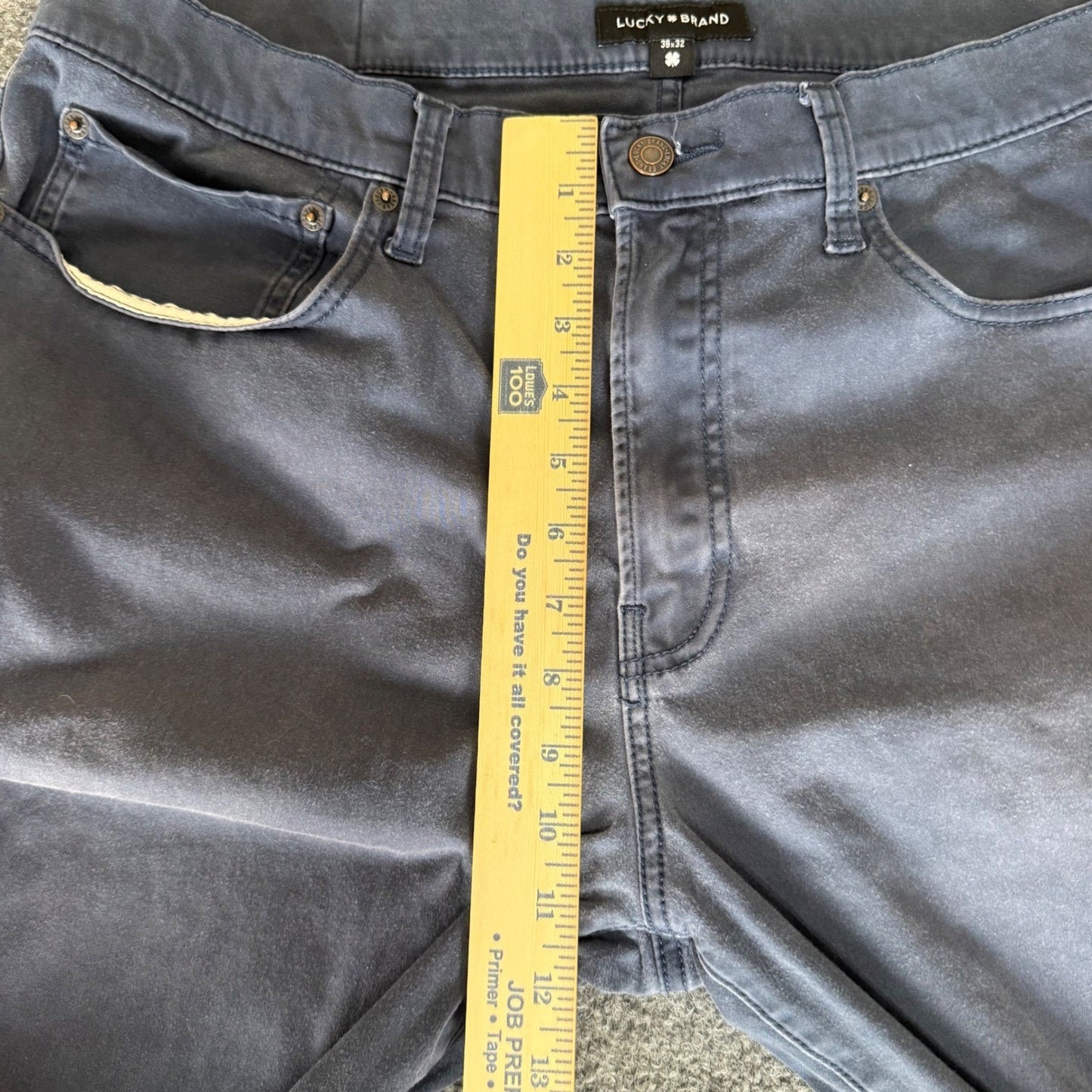 Lucky Brand 121 Slim Straight Pants Mens 36x31 Blue 5-Pocket Chino Casual