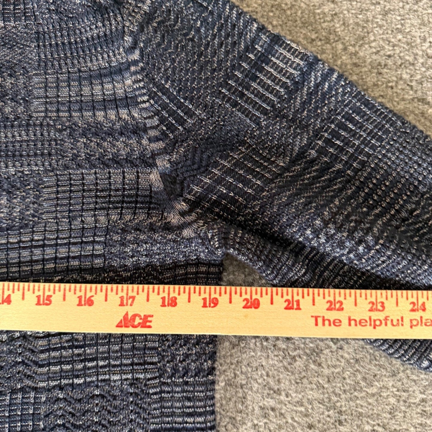 Armani Exchange Mens Navy Blue Textured Shawl Collar Pullover Sweater Large