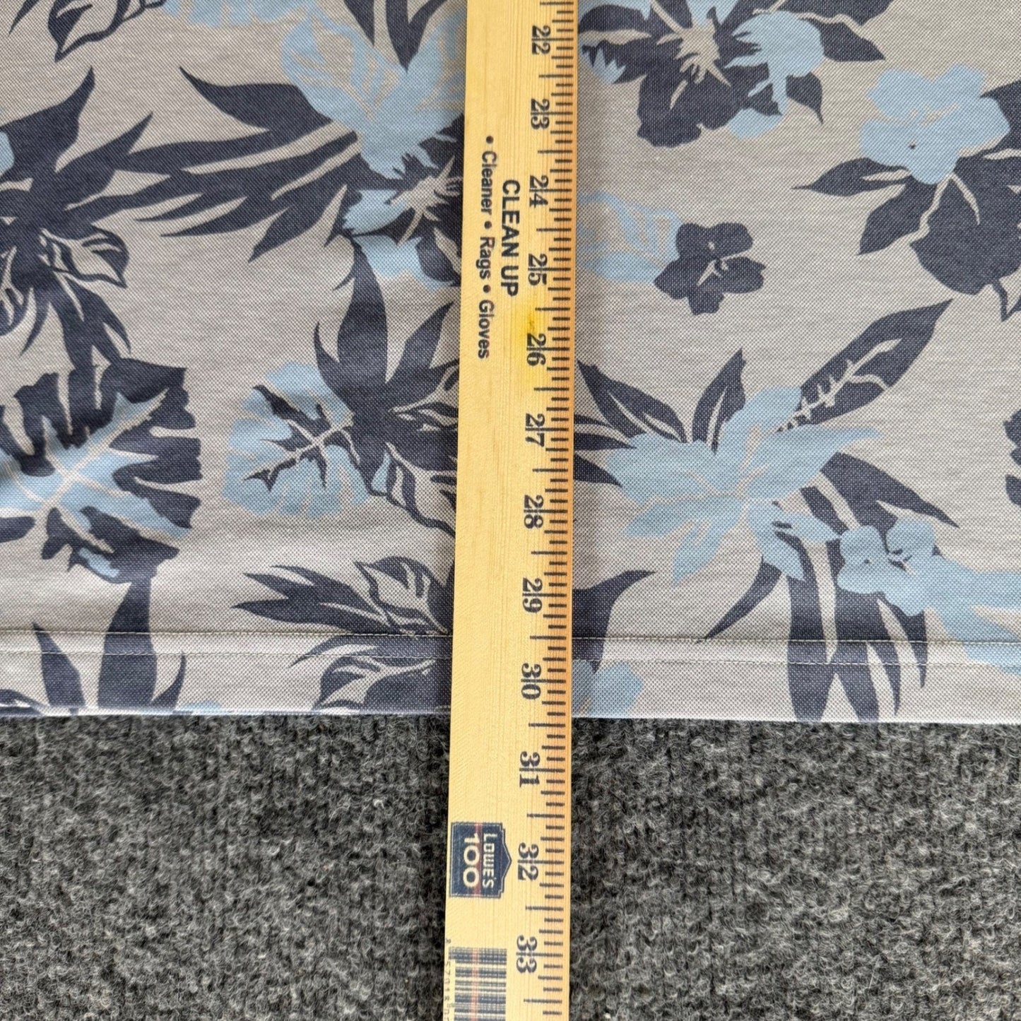 Travis Mathew Mens Polo Shirt XXL Blue Gray Floral Short Sleeve Golf Performance