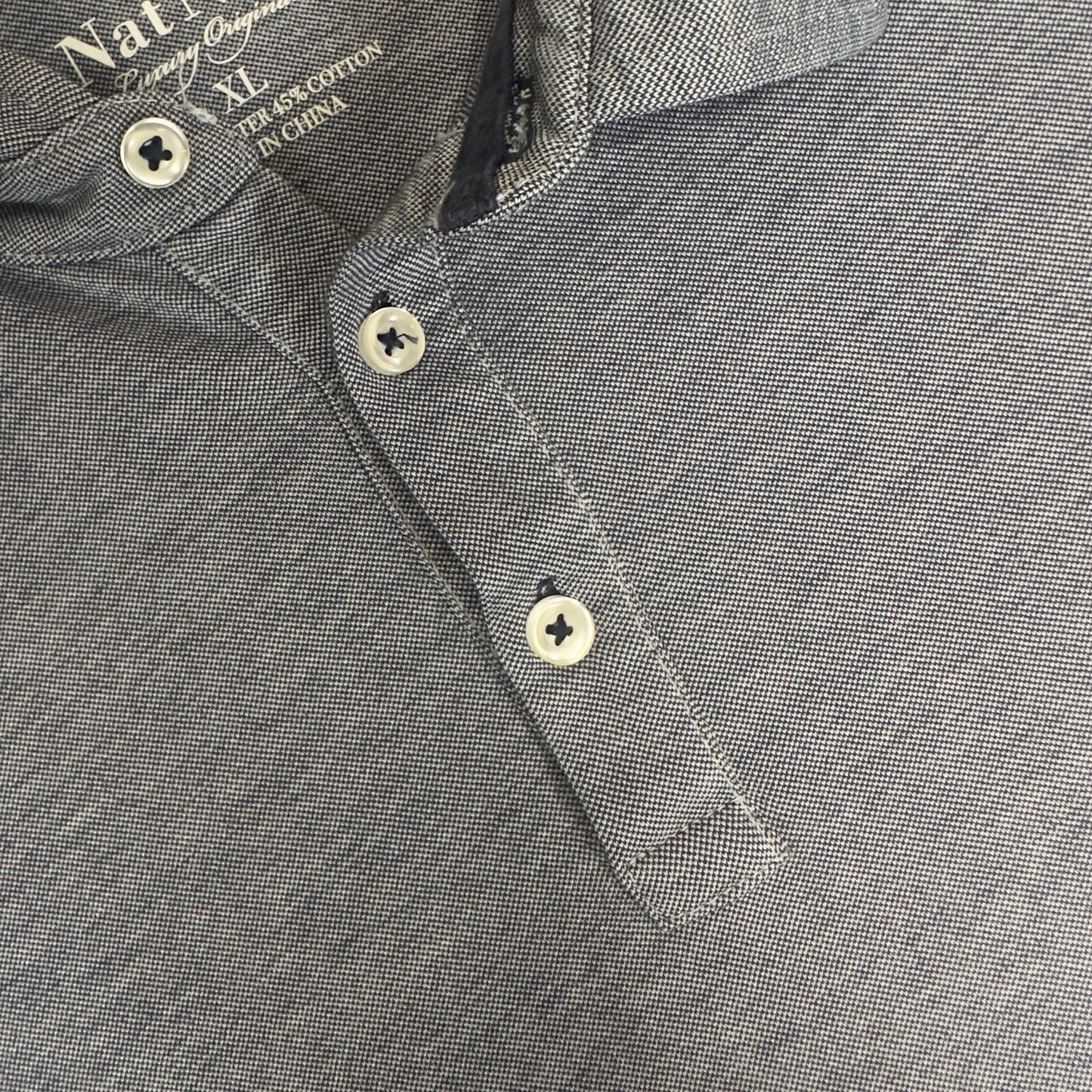 Nat Nast Polo Shirt Mens XL Heathered Blue Short Sleeve Casual Extra Large Adult