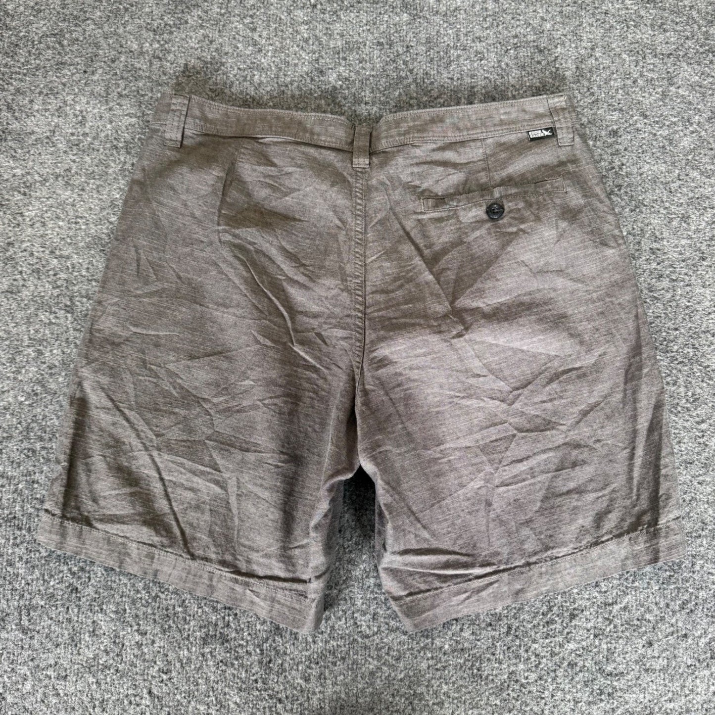 Eddie Bauer Mens Gray Cotton Flat Front Shorts Size 32 Casual Outdoor Hiking