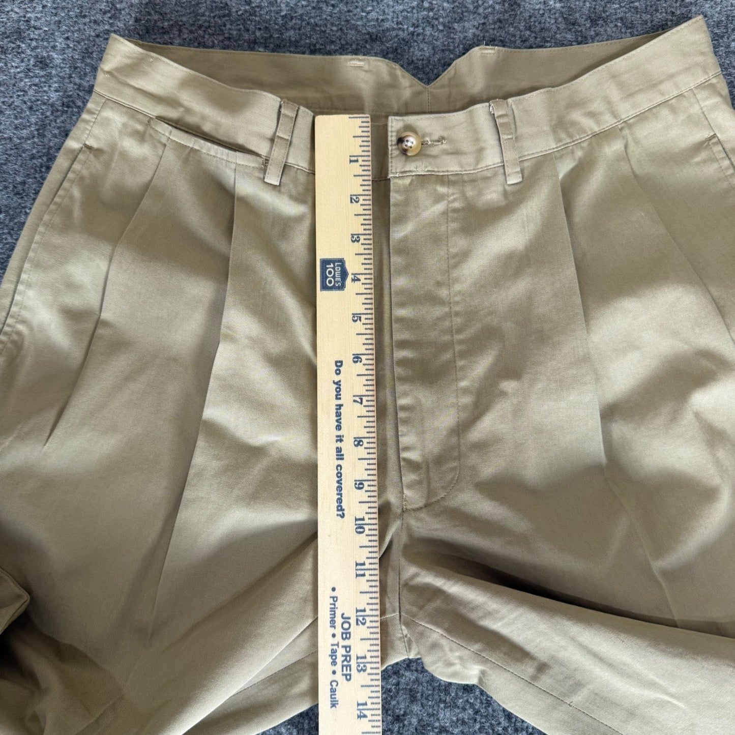 Faconnable Dress Pants Mens 34x30 Khaki Pleated Cotton Classic Business Casual