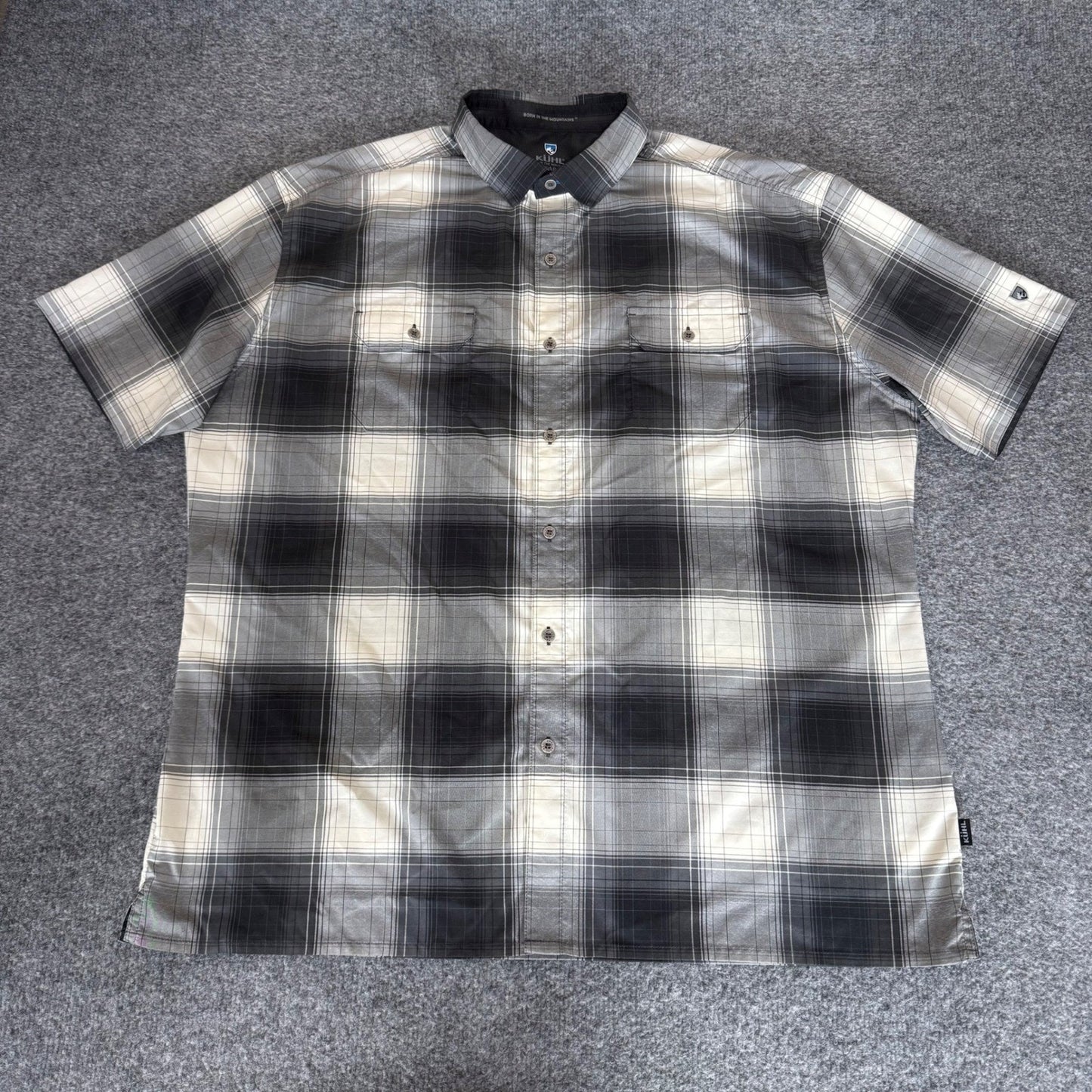 KUHL Response Shirt Mens XXL Plaid Short Sleeve Button Up Outdoor Hiking Trail