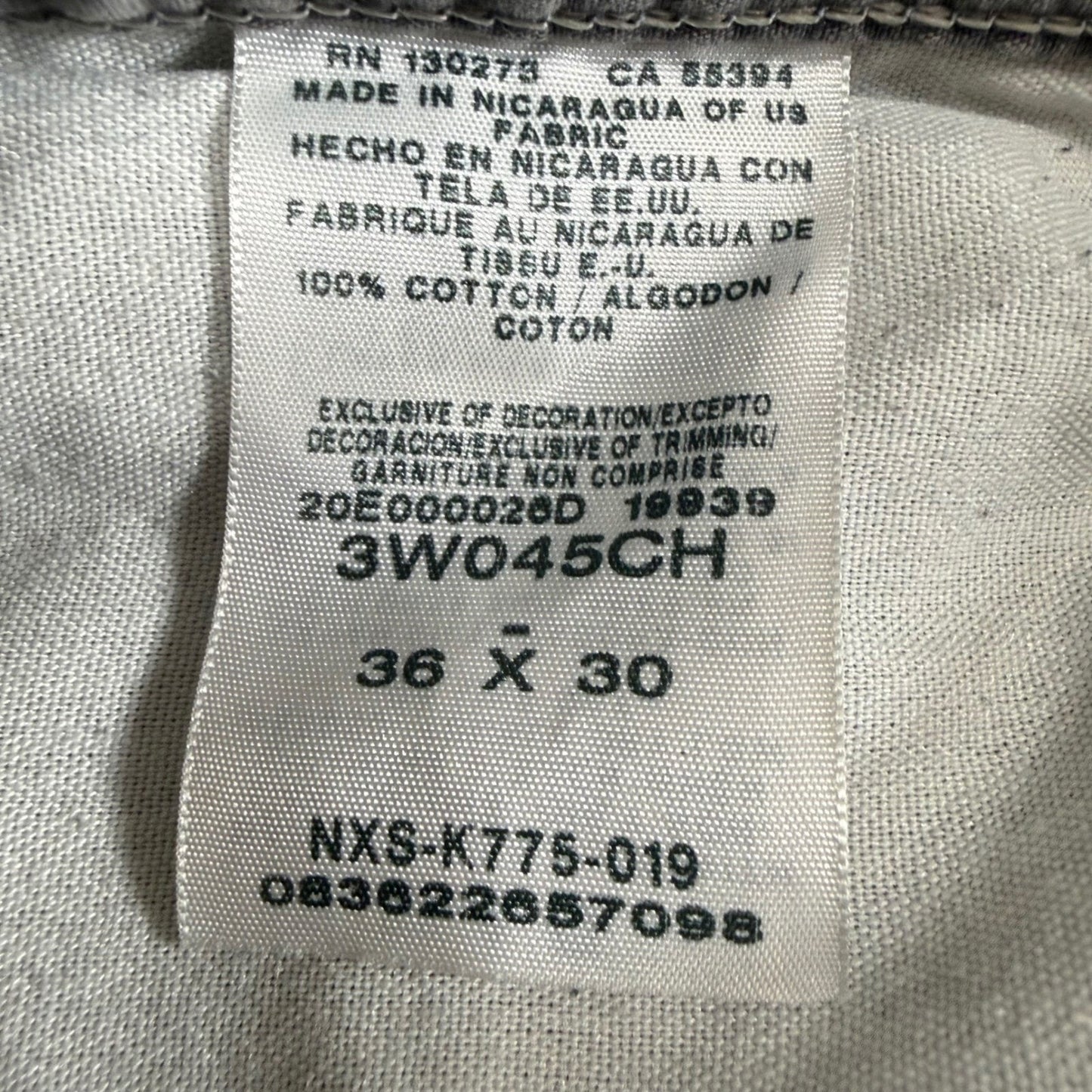 Wrangler Riggs Workwear Pants Mens 36x30 Gray Durable Utility Cargo Jobsite Work