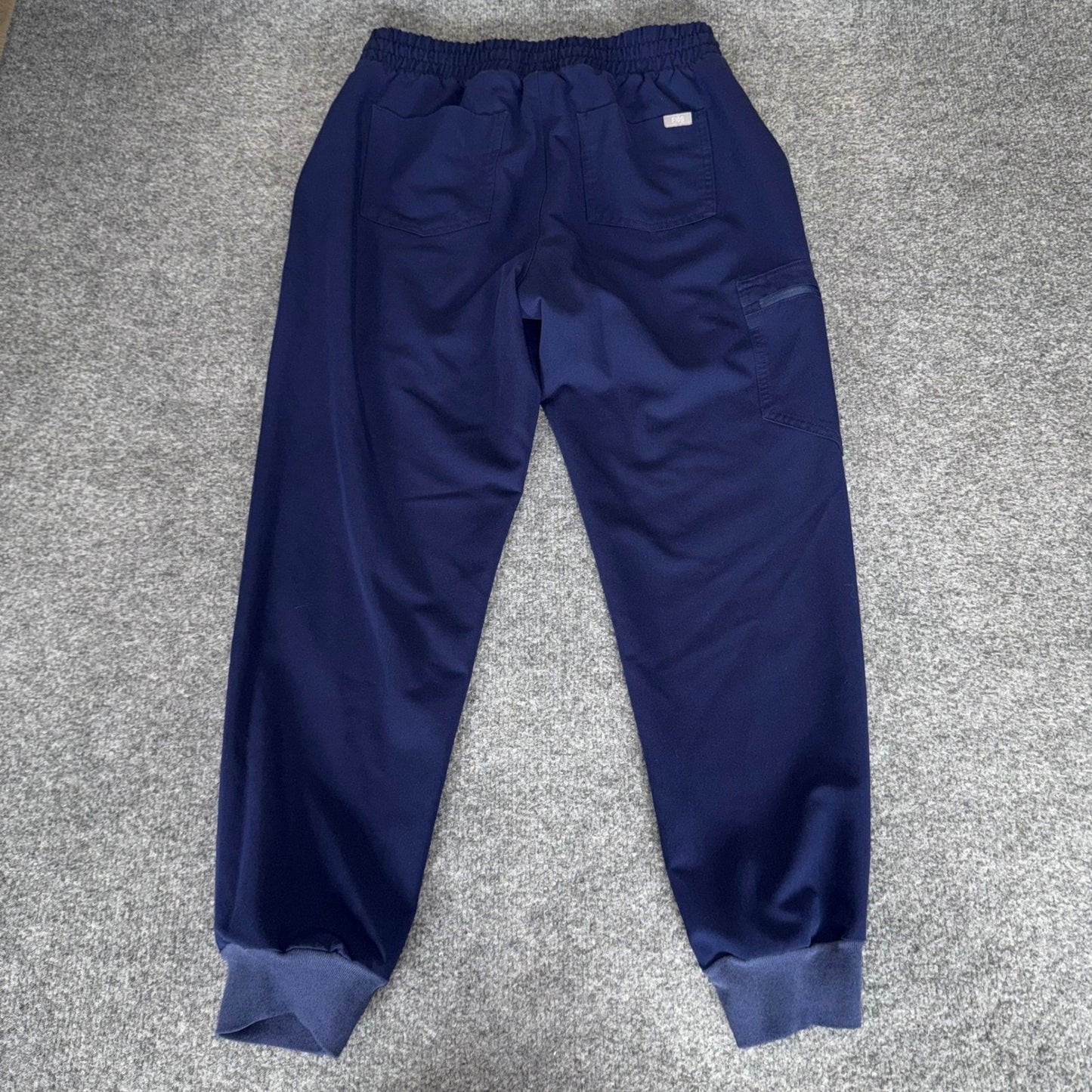 FIGS Zamora Jogger Scrub Pants Womens Medium Petite High Rise 30x27 Navy Blue