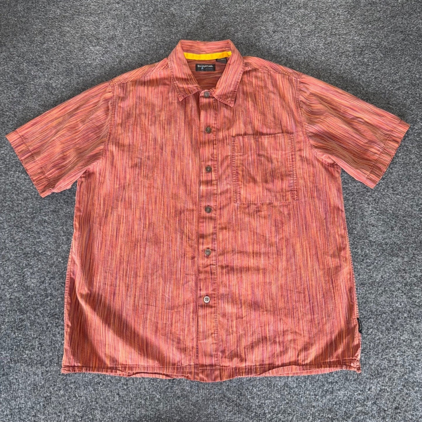 Silvertab Levi's Striped Button Up Short Sleeve Casual Shirt Mens Medium