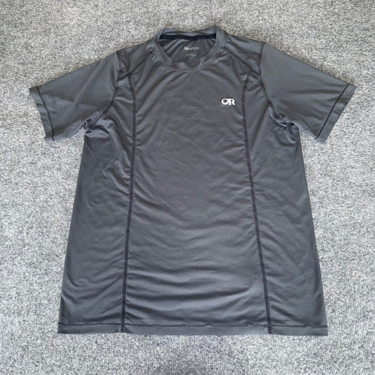 Outdoor Research Shirt Mens Small Gray Short Sleeve Hiking Performance Athletic