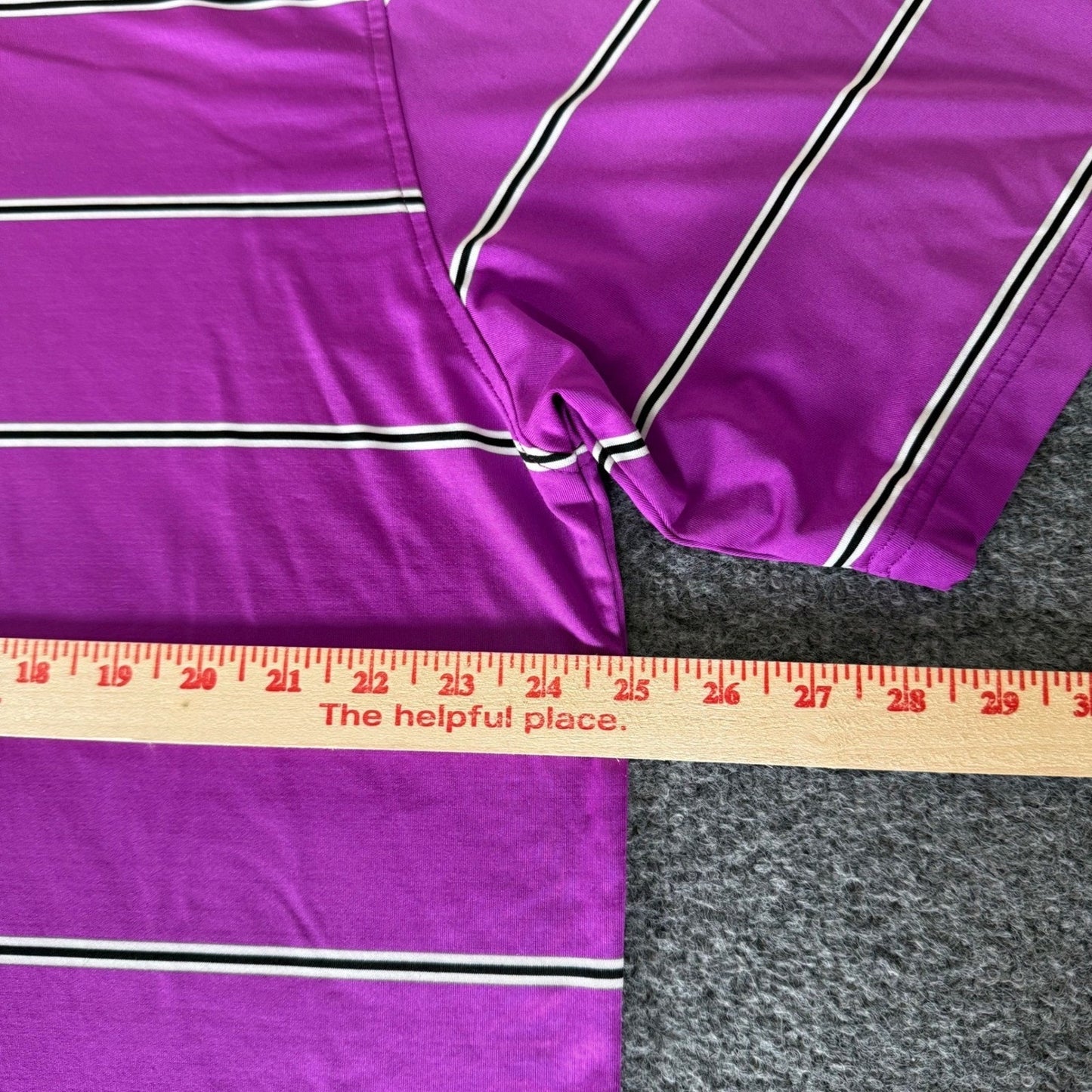 FootJoy FJ Mens Golf Polo Shirt XL Purple Stripe Performance Athletic Stretch