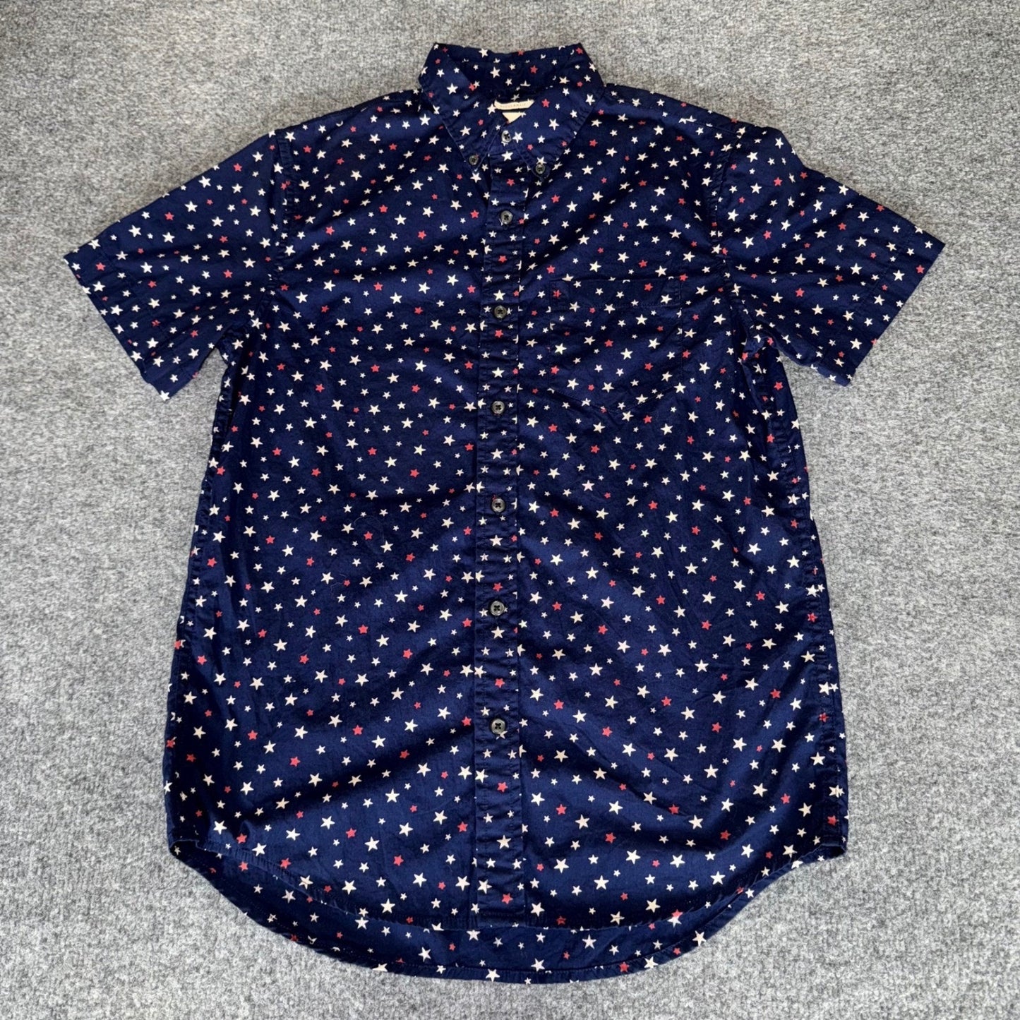 Denim & Supply Ralph Lauren Shirt Mens Small Star Print Short Sleeve Button Down