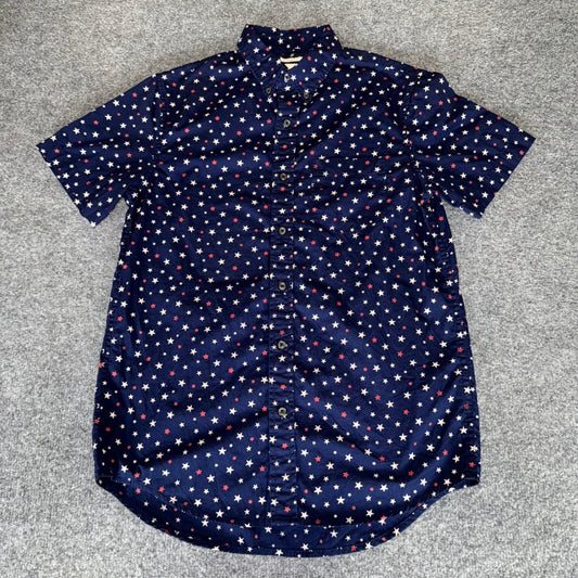 Denim & Supply Ralph Lauren Shirt Mens Small Star Print Short Sleeve Button Down