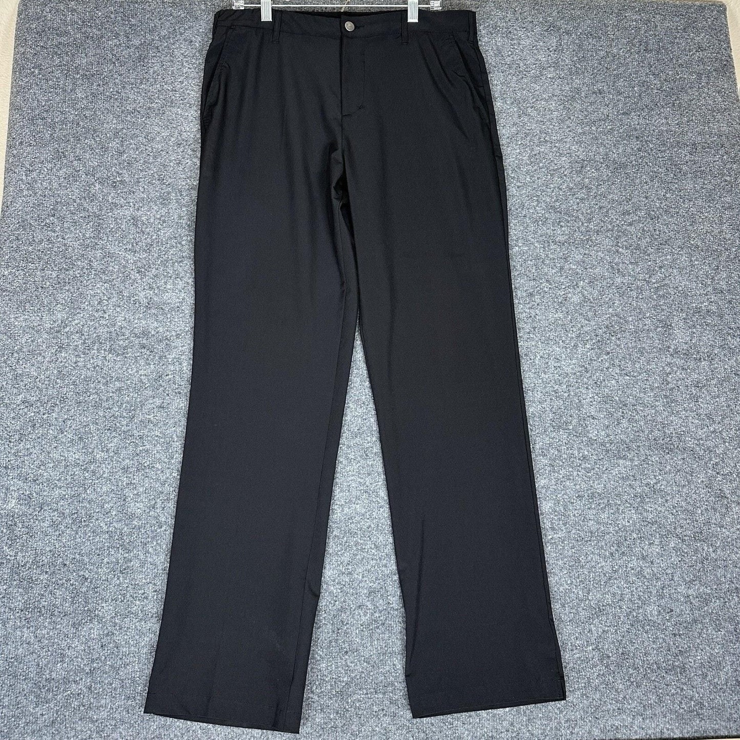 Short Par 4 Pants Mens 36x34 Black Golf Performance Casual Flat Front Chino