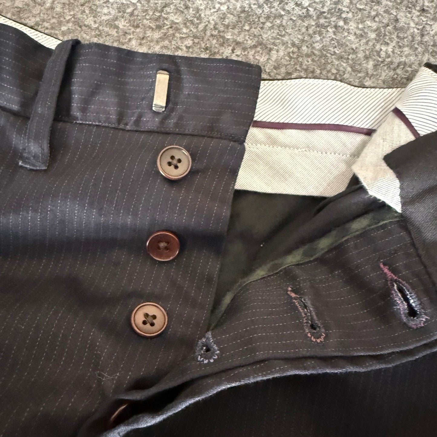 Paul Smith Dress Pants Mens 34x28 Black Pinstripe Straight Leg Business Casual