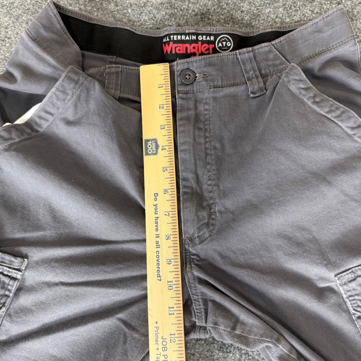 Wrangler ATG All Terrain Gear Mens Cargo Pants Gray 32x34 (33x32) Outdoor Hiking