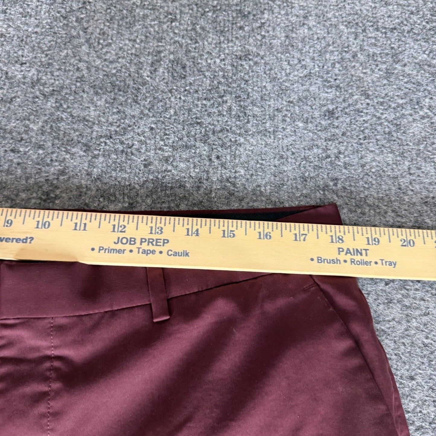 Express Slim Chino Pant Mens 36x28 Burgundy Maroon Cotton Blend Stretch Trousers