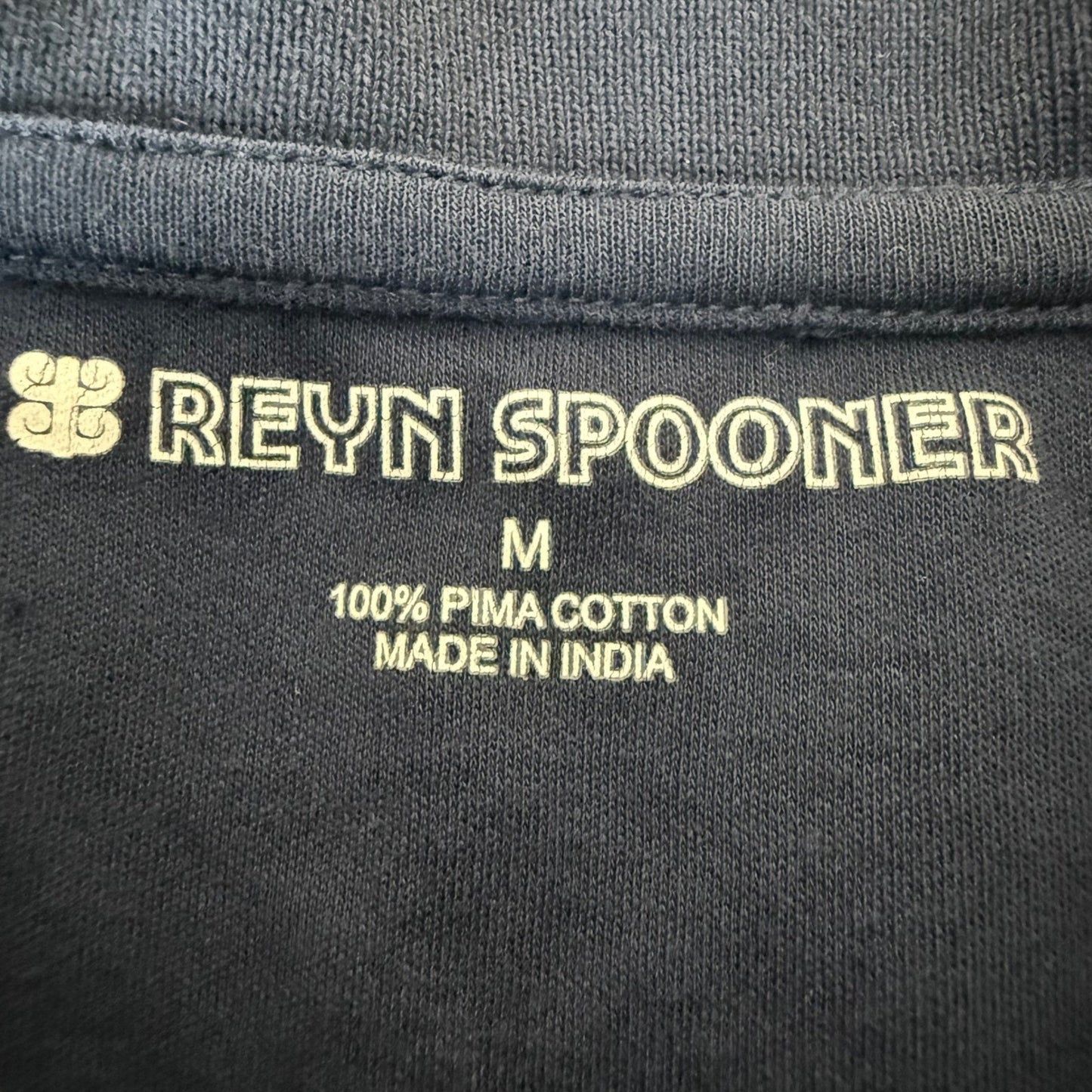 Reyn Spooner Mens Navy Blue 100% Pima Cotton Short Sleeve Polo Shirt Size Medium