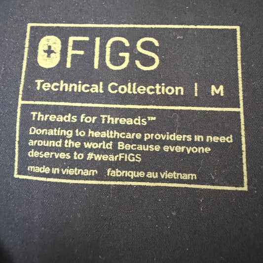 FIGS Catarina Scrub Top Medical V-Neck Short Sleeve Nursing Women's Blue Medium