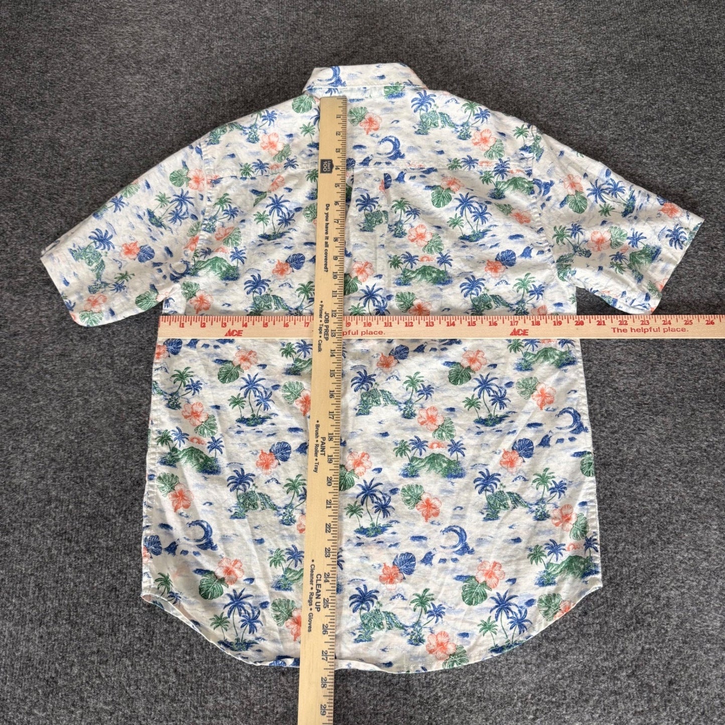 Tommy Bahama Mens Small Hawaiian Tropical Palm Tree Linen Cotton Button Up Shirt
