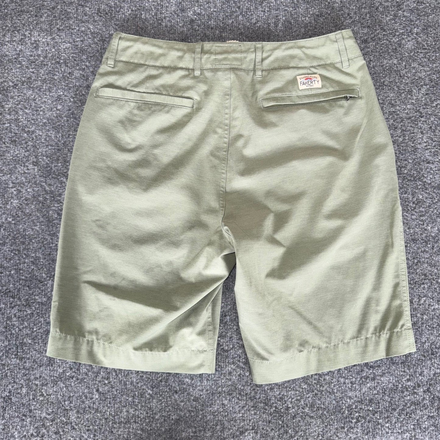 Faherty All Day Shorts Mens 30 Green Stretch Drawstring Coastal Beachwear Casual
