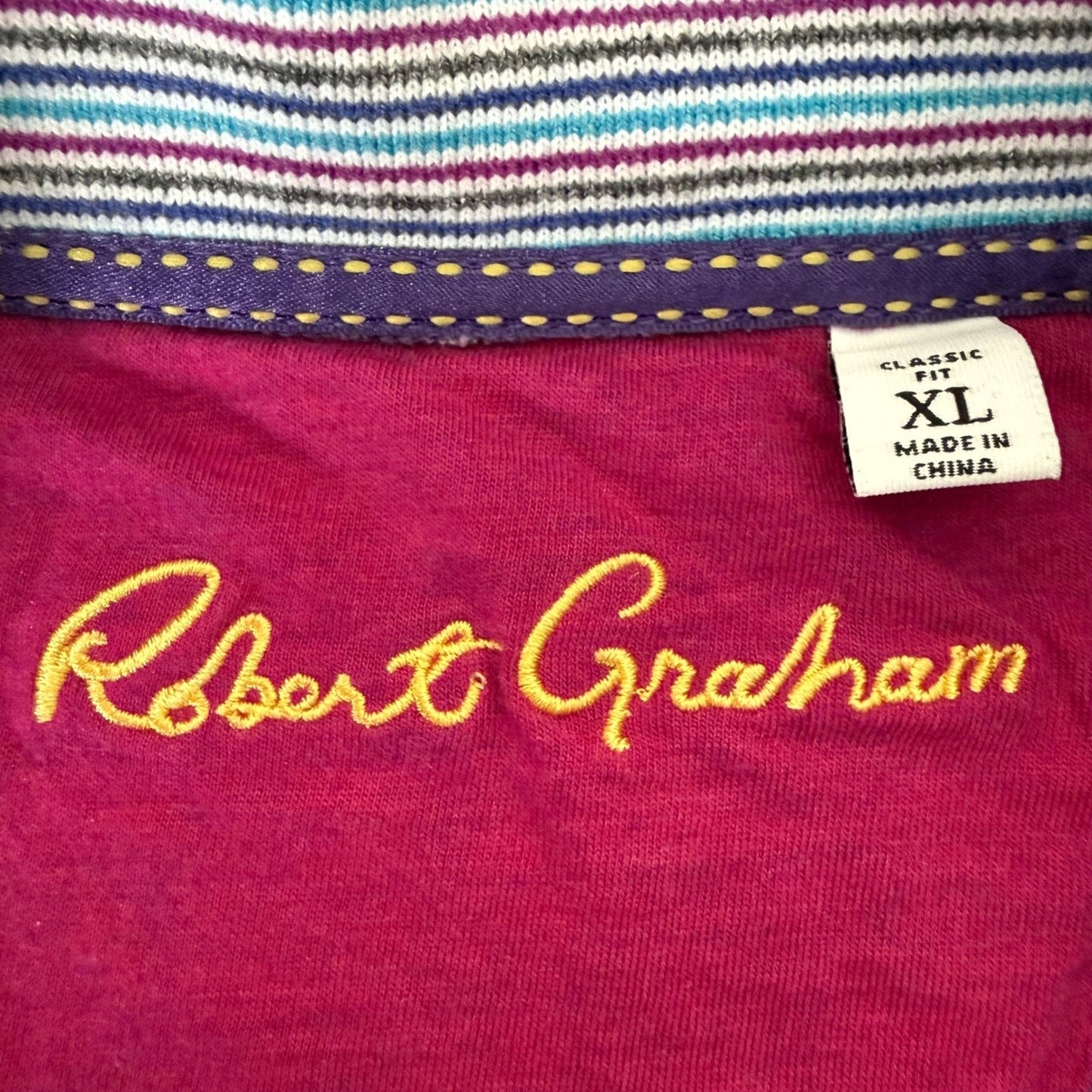 Robert Graham Sweatshirt Mens XL Pullover 1/4 Zip Long Sleeve Luxury Designer