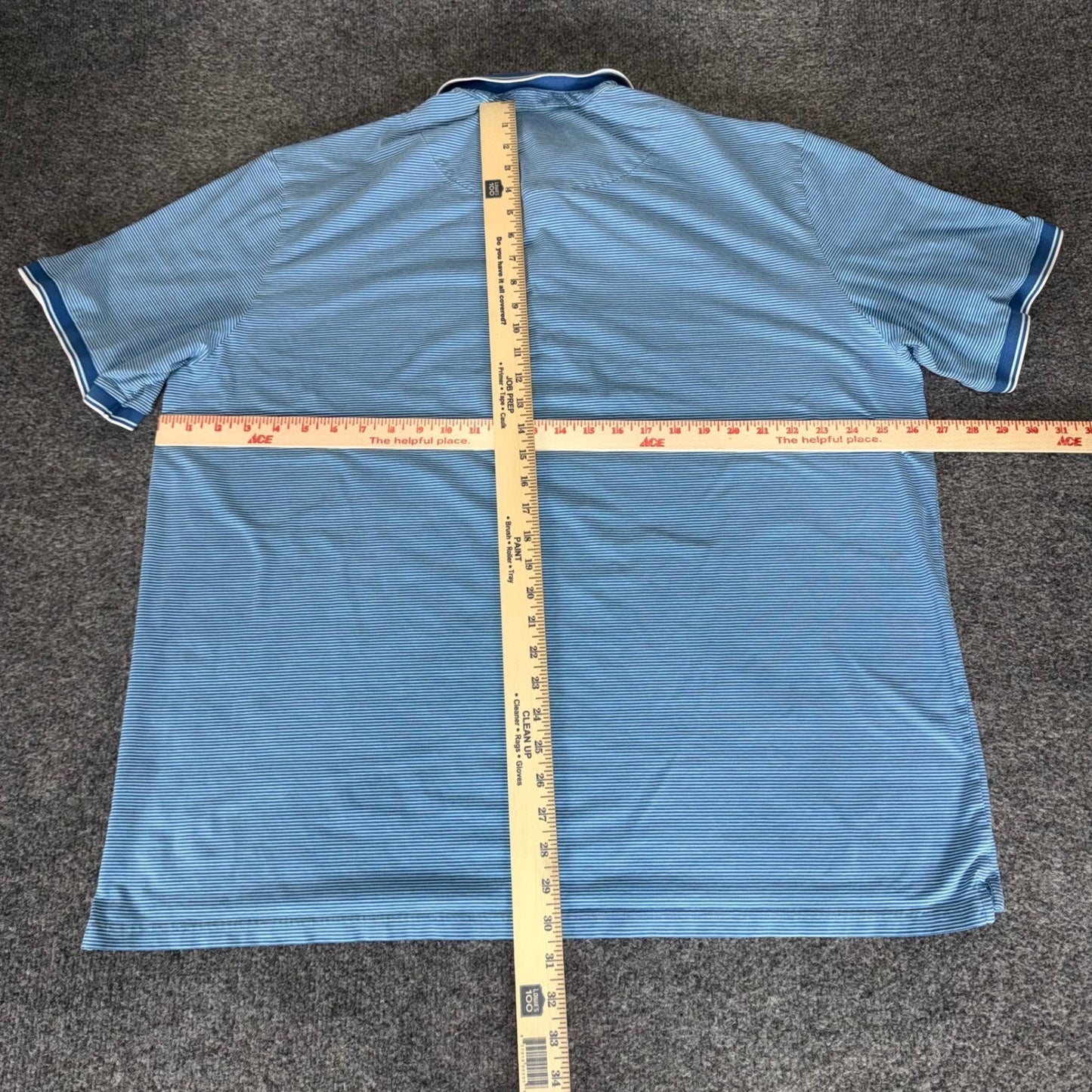 Buttercloth Icy Cotton Men 3XL Blue Striped Polo Shirt Ultra Soft Stretch Casual