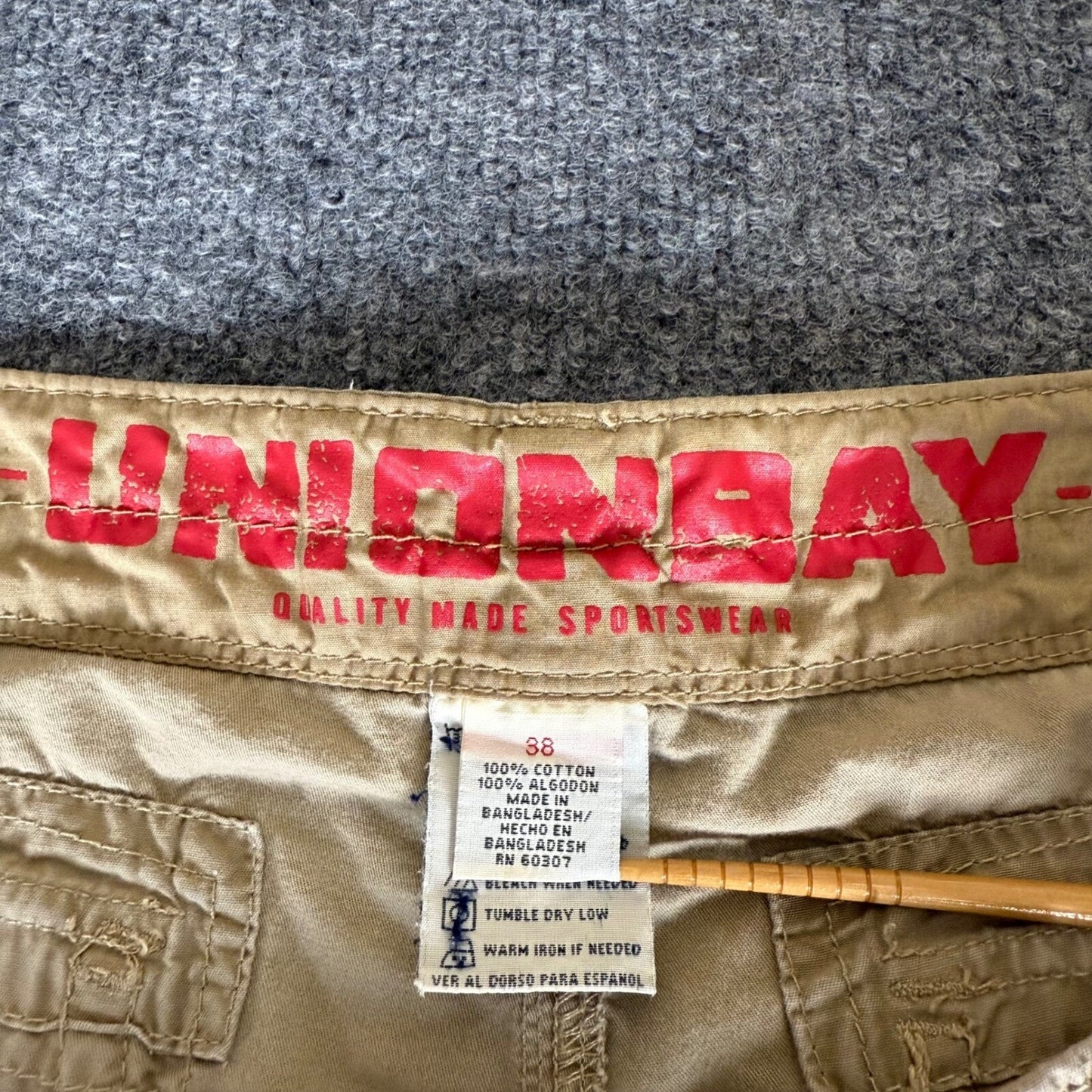 Unionbay Cargo Shorts Mens 38x10 Beige Casual High Rise Outdoor Hiking Utility