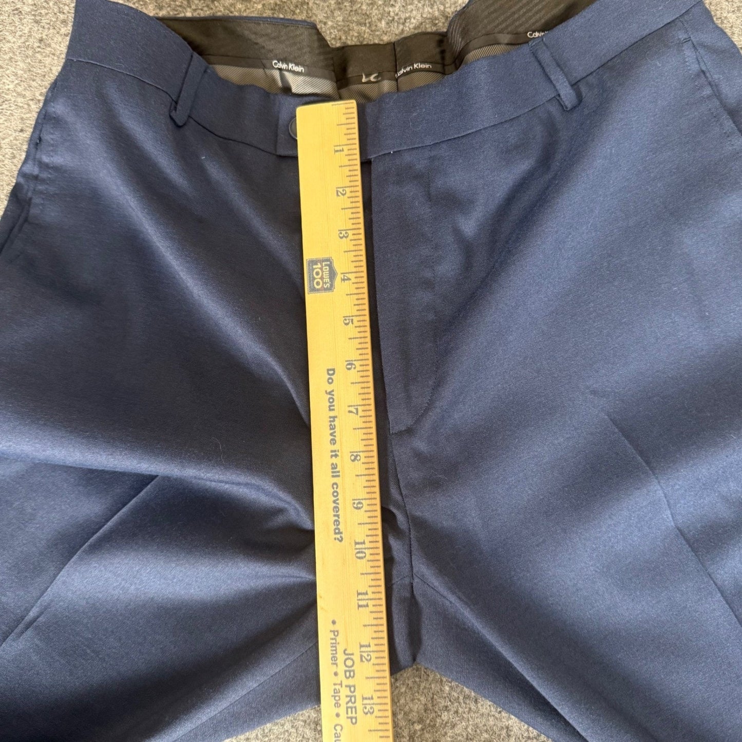 Calvin Klein Mens Slim Fit Dress Pant Navy Blue Flat Front Trousers 34x28 Casual