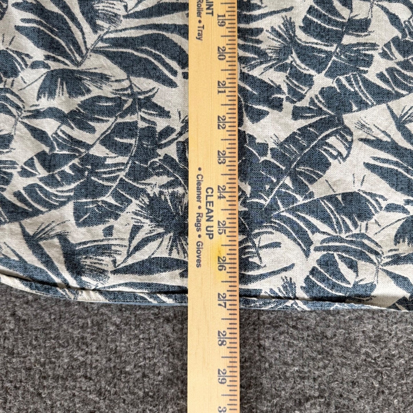 Eddie Bauer Mens Hawaiian Shirt Large Tropical Leaf Short Sleeve Button Up Aloha