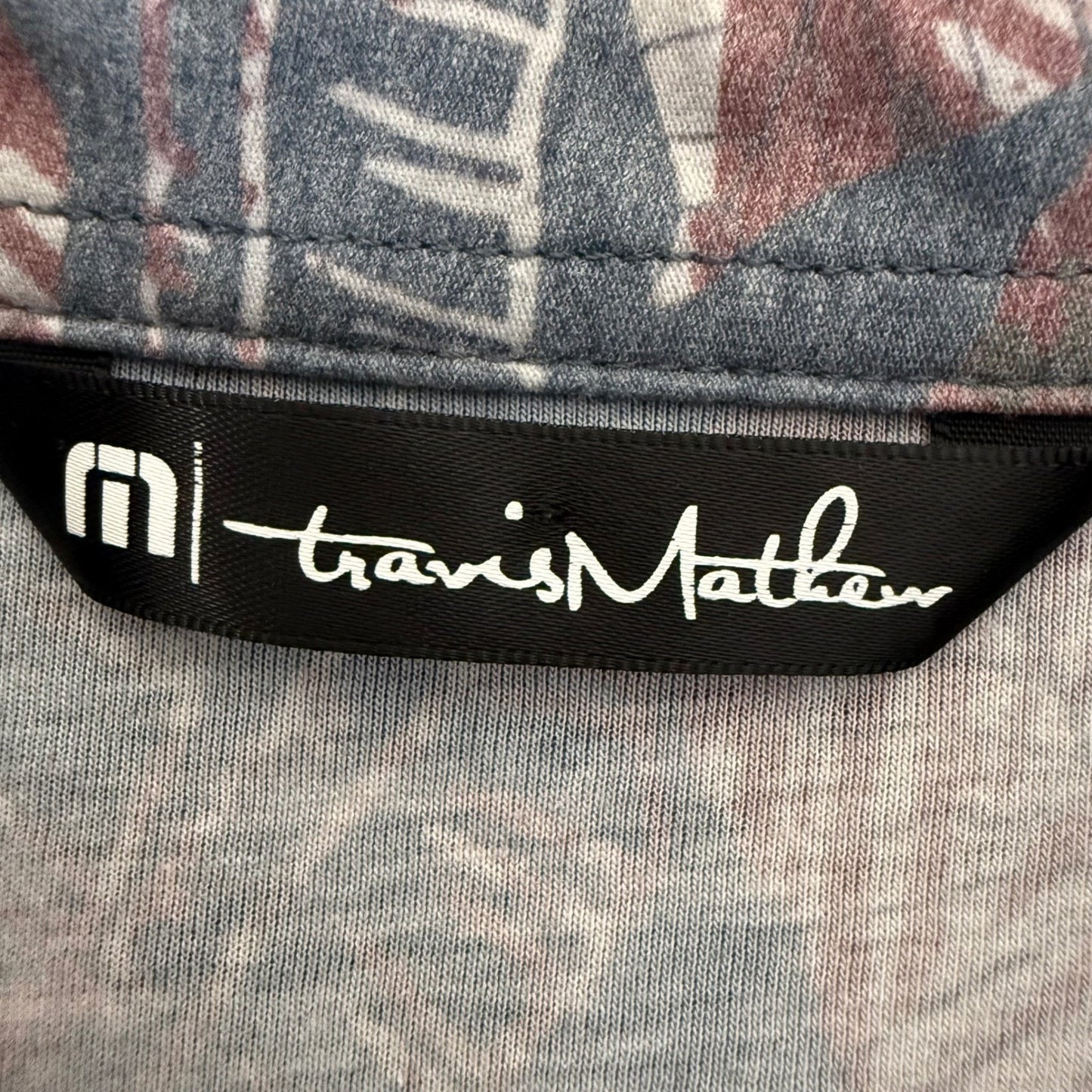 Travis Mathew Mens Golf Polo Shirt XL Tropical Leaf Print Short Sleeve Casual