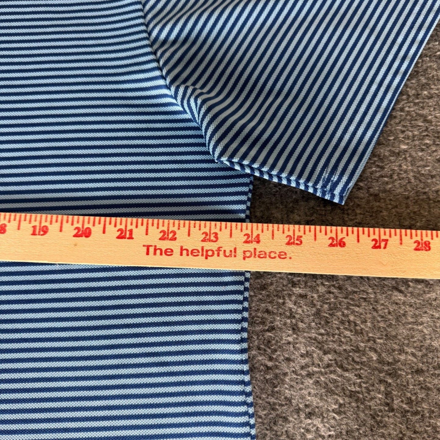 Southern Tide Polo Shirt Mens Large Blue Stripe Tide To Trail Performance Golf