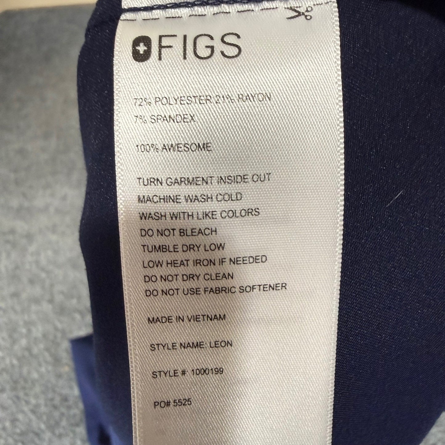 FIGS Leon Scrub Top Shirt Mens XL Navy Blue V-Neck Medical Nursing Uniform