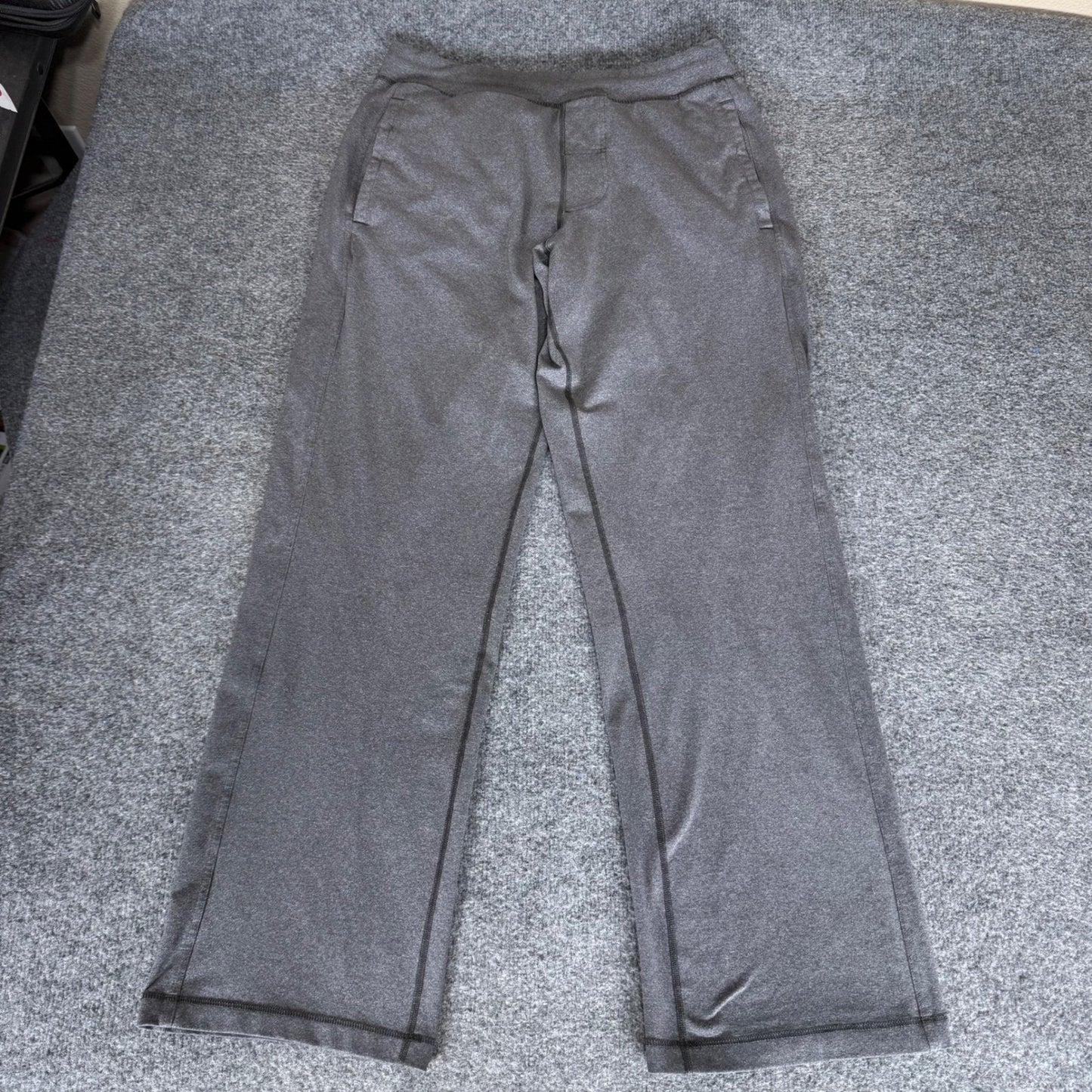 Lululemon Mens Heathered Gray Wide Leg Athletic Yoga Lounge Pants 32x32 Casual