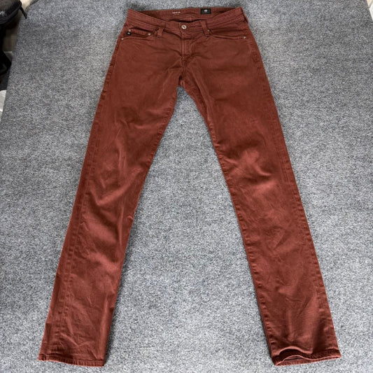 AG Adriano Goldschmied Dylan Slim Skinny Pants Mens 31x34 Clay Brick Red Casual