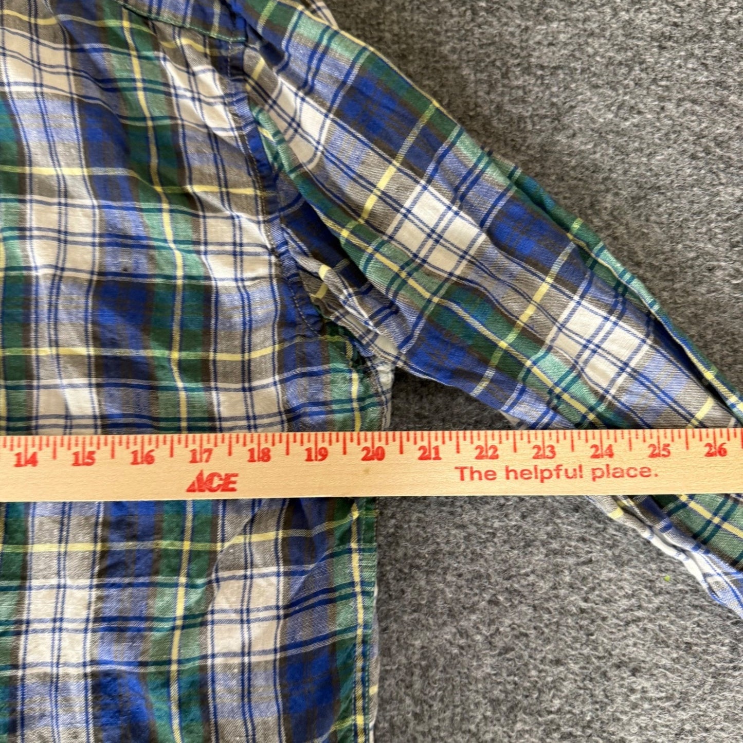 J.Crew Baird McNutt Irish Linen Shirt Mens Medium Slim Fit Blue Green Plaid