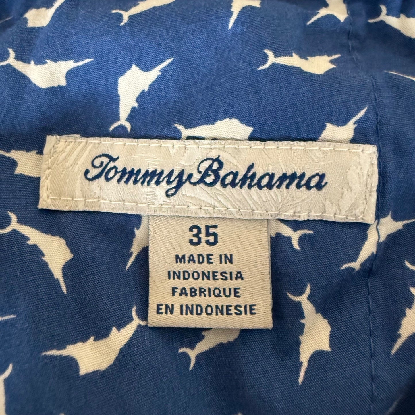 Tommy Bahama Mens Shorts 35 Blue Linen Blend Casual Summer Flat Front Beach