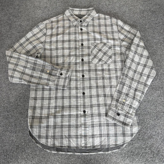 Rag & Bone Mens Classic Fit Grey Plaid Cotton Button Up Shirt Medium Casual