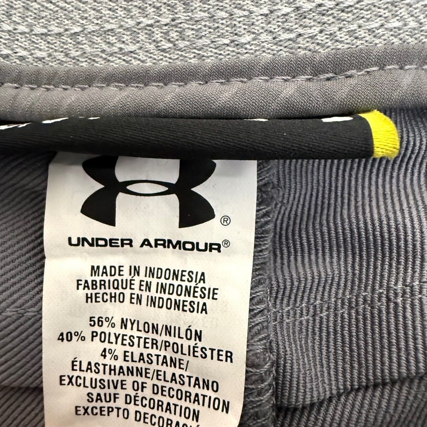 Under Armour Mens Golf Pants Gray Pinstripe Match Play 36x34 Straight Leg Chino