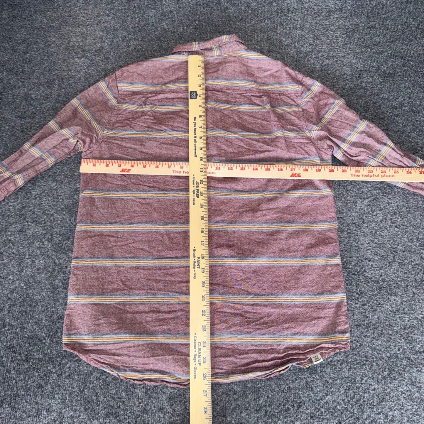 Vans Off The Wall Mens Small Striped Long Sleeve Button Down Shirt Casual Skate