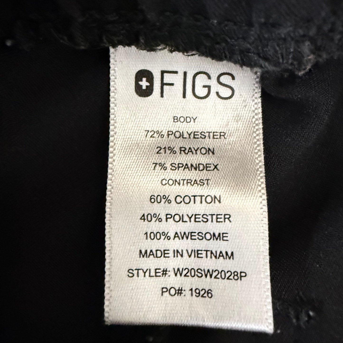 FIGS Zamora High Waisted Jogger Scrub Pants Black XXS Petite Medical Uniform
