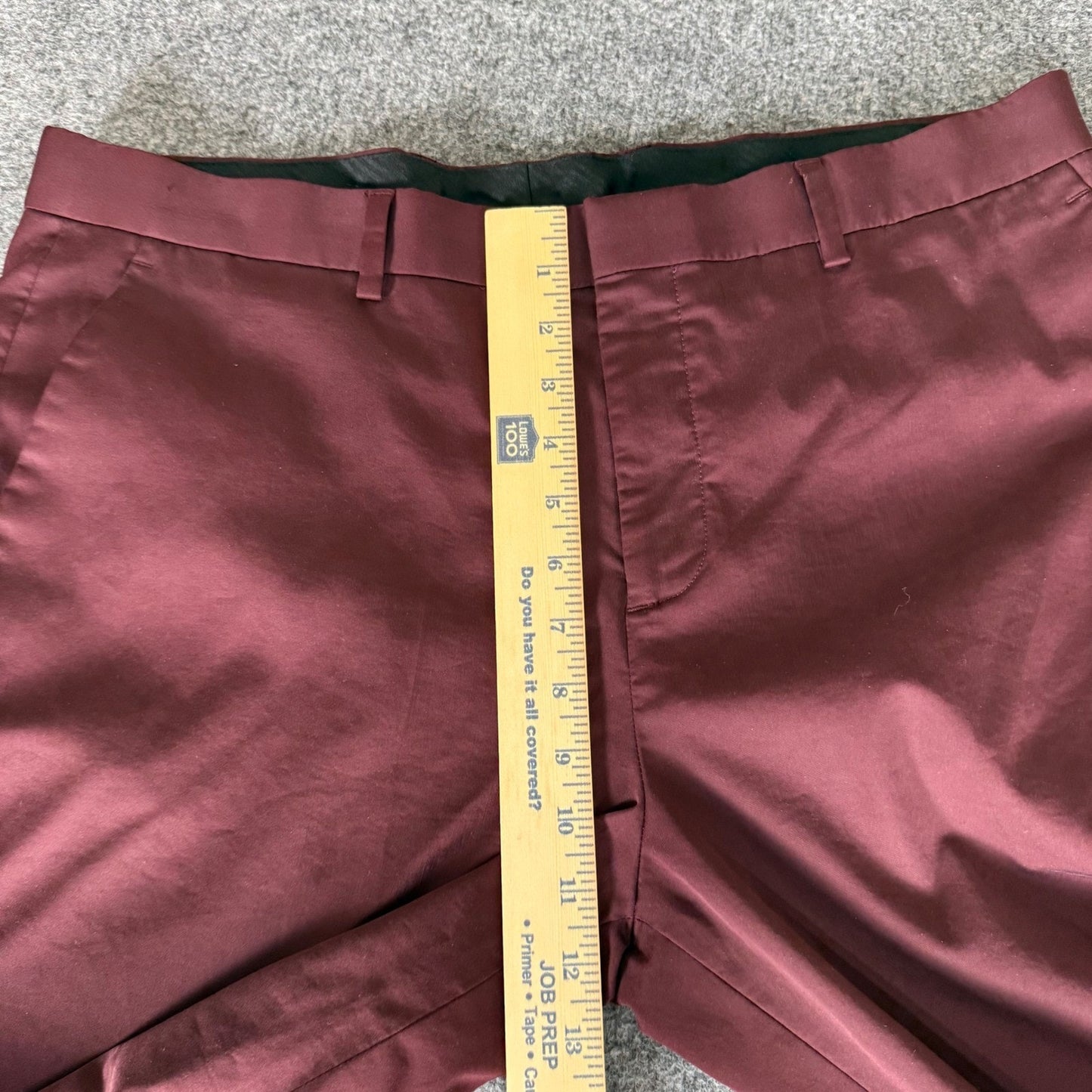 Express Slim Chino Pant Mens 36x28 Burgundy Maroon Cotton Blend Stretch Trousers